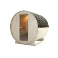 Sanotechnik TROMSÖ L Fasssauna Außensauna für 4 Personen 189x180x191,5 cm Ofen