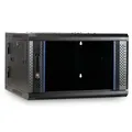 DSIT 6HE Netzwerkschrank (Serverschrank) 19 Zoll wendbares Wandgehäuse mit Glastür (BxTxH) 600 x 600 x 368mm - Schwarz - Traglast 60 kg
