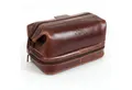 SID & VAIN Kulturbeutel echt Leder Kulturtasche groß braun NOTTINGHAM, Waschbeutel Echtleder für Herren, Kosmetiktasche braun-cognac