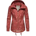Ragwear Outdoorjacke Danka Leaves Wasserdichte Übergangsjacke mit Print und Kapuze rosa S (36)