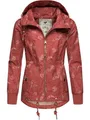 Ragwear Damen Übergangs-Jacke wasserdichte Outdoorjacke mit Kapuze leicht Danka Leaves Rose22 Gr. S