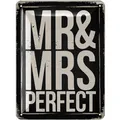 Blechschild MR und MRS Deko Hochzeit Stuhlschilder in Shabby Chic Metall 15x20cm