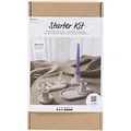 Creativ Starter Bastelset Resin Casting, blau, hellrosa, weiß, 3 Kerzenhalter und 2 Tabletts, 1 Packung