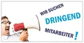 Aufkleber Hinweis "Dringend Mitarbeiter gesucht" Bewerbung Schild Folie, 30x15cm