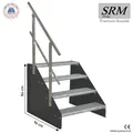 Standtreppe freistehend Treppe 4 Stufen anthrazit 60 - 160 cm Breite 84 cm Höhe