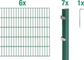 Alberts Doppelstabmatten Zaun, Höhe 80 cm, Länge 12 m, Zaun-Komplettset zum Einbetonieren, grün, Pfosten 60x40 mm