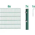 Metallzaun Grund-Set Doppelstabmatte verz. Grün beschichtet 6 x 2 m x 0,8 m
