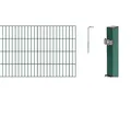 Alberts 646431 Doppelstabmattenzaun als 14 tlg. Zaun-Komplettset | verschiedene Längen und Höhen | grün | Höhe 80 cm | Länge 12 m