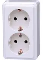 Kopp 102502002 AP 2fach 2polig 16A 250V artkisweiß SCHUKO-Steckdose
