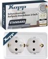 Kopp 102502002 Schutzkontakt-Steckdose 2-fach IP20 Aufputz 16 A 250 V weiß