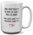 XL Tasse Stieftochter Geschenk Bonus Tochter Geburtstag Weihnachten Mädchen Idee