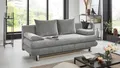 Schlafsofa 2-Sitzer Funktionssofa Benfeld Stoff grau Federkern Kissen Stauraum