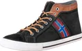Nebulus Teil-Leder Sneaker UTAH High Herren, Ledersneaker, Turnschuhe, P6970 - Herren, schwarz, 41