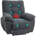 HOMCOM Massagesessel Polyester Stahl 102L x 100B x 107H cm Dunkelgrau