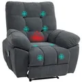 HOMCOM Relaxsessel Massagesessel mit Liegefunktion Heizung Grau - Grau