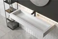 Bernstein Waschtisch PB2079 120cm Weiß matt, Wandwaschbecken 120cm Mineralguss verdeckter Ablauf