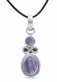 mantraroma Kettenanhänger 925 Silber Amethyst lila Stein Edelstein Damen Sterling Silber Halskette Anhänger Geschenk (MAH-075-01)