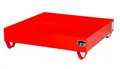 Bauer Stahl-Auffangwanne ohne Gitterrost, 1200 x 1200 mm, rot RAL 3000 133040