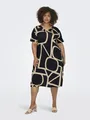 Shirtkleid "CARFYRLA LIFE S/S V-NCK BLK AOP DRE NOOS", Gr. S (42/44) - N-Gr, Black AOP:MARITIME GREAT LOGO N-Gr