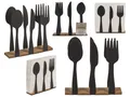 Moderner Serviettenhalter mit Besteck Design in Schwarz ca. 16,5 x 4 x 16,5 cm