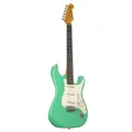 J&D E-Gitarre ST-Stil Erle-Korpus Ahorn-Hals Keramik Single Coil Surf Green