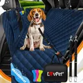 Lovpet® 2in1 Hundedecke für Auto Rückbank & Kofferraum mit Seitenschutz und Sichtfenster Kofferraumschutz - Wasserabweisende Hunde Autoschondecke Universal Autodecke Rücksitz Inkl. Zubehör, Navyblau