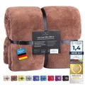 Feluna® Kuscheldecke XXL Mikrofaser-Decke Tagesdecke Wohndecke mit Kaschmir-Touch 220 x 200 cm - Braun