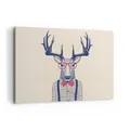 Wandbilder 100x70cm Leinwandbild Charakter Hirsch Illustration hipster Bilder
