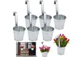 astor24 Pflanzkübel Hängetöpfe Zink (Blumentopf Garten Balkon Blumen Topf Kräutertopf Geländertopf, 6 Hängetöpfe), hochwertig verarbeitet