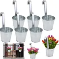 6 x Hängetopf Blumentopf Hängetöpfe Garten Balkon Blumen Topf Kräutertopf Zink