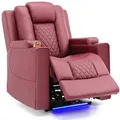 COMHOMA Fernsehsessel Relaxsessel mit Liegefunktion Relaxsessel & -liegen mit LED, Elektrisch Verstellbar TV Sessel bis 150kg mit Massagefunktion Wohnzimmer Schlafzimmer Heimkino Rot