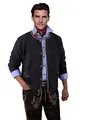 Moschen-Bayern Herren Trachtenjacke Trachtenstrickjacke Trachtenjanker Strickjacke Tracht Grau Schwarz 56