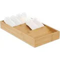 Relaxdays Gewürzregal 10039408, braun, mit 3 Fächern, für die Schublade, aus Bambus, 20 x 5 x 38cm