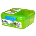 Sistema Bento Box TO GO Brotdose Kinder mit Fächern | 1,25 L Lunchbox mit auslaufsicherem Joghurt-/Fruchtbehälter | BPA-frei | Gemischte Farben (nicht auswählbar)