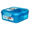 3 Stk-Sistema 41685 Bento Cube Box mit Fruit/Joghurt Topf, 1,25 L-Mint/Blau/Rosa