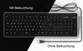 Lacerto® | Deutsche Grossbuchstaben Tastatur mit Beleuchtung, USB, GRANDA-D860