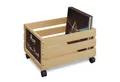 relaxdays Aufbewahrungsbox Schallplatten Kiste Bambus