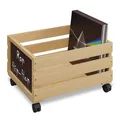 Schallplatten Kiste Plattenkiste Schallplattenbox LP-Aufbewahrung Bambus Rollen