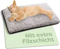 Knupis Tierdecke Selbstheizende Haustierdecke Grau 60x45cm, rutschfest & waschbar, Weich & kuschelige Wärmedecke - Geräuschdämpfung - Rutschfest
