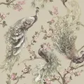 Exotisch Menali Pfau Holden Tapete Beige 36271 Glitzer Blumen Rosen Vögel