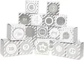 DIY Adventskalender Vorfreude zum Befüllen,Faltschachteln 12x silber Streifen,12x silber Sterne 7x7x7cm (gefaltet), XL Ziffern silber/Weihnachten,Aufkleber,Würfelbox,Faltverpackung,Schachteln