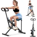 Multifunktionaler Ganzkörpertrainer – Bauch- & Rückentrainer mit 3 Widerstandsbändern, klappbar, LCD-Display, verstellbarer Sitz & Lenker, bis... - Grau