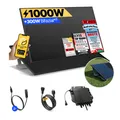 Balkonkraftwerk 1000W/800W Solaranlage mit Garten Halterung Steckerfertig WIFI Komplettset Photovoltaik Anlage 800W, Kabellänge: 10m
