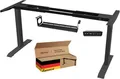 FANZWORK Schreibtisch-Gestell mit 2 Bosch-Motoren, Traglast bis 100kg, elektrisch höhenverstellbar, Memory-Funktion, USB-C, Kabelwanne, Schwarz