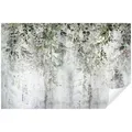 Wallarena Fototapete Blätter Beton Pflanzen Vintage Vlies Tapete Wohnzimmer Schlafzimmer, Glatt Vlies, botanisch, Vliestapete grün grau Wohnzimmer Schlafzimmer Küche Tapete + Kleister grün 3.68 m x 2.54 m