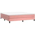 vidaXL Boxspringbett mit Matratze Rosa 180x200 cm Samt - Rosa