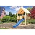 Karibu Spielturm Luis Satteldach m. Rutsche Set m. Rutsche Blau