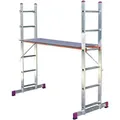 Krause 082015 Aluminium Multifunktionsleiter inkl. Traverse Arbeitshöhe (max.): 3.75 m Alugrauweiß DIN EN 131 17 kg