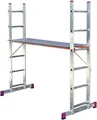 Krause 082015 Aluminium Multifunktionsleiter inkl. Traverse Arbeitshöhe (max.): 3.75m Alugrauweiß DIN EN 131 17kg
