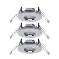 3 x Einbauleuchten Einbaustrahler Set starr Chrom IP65 Blendfrei Dusche Außen